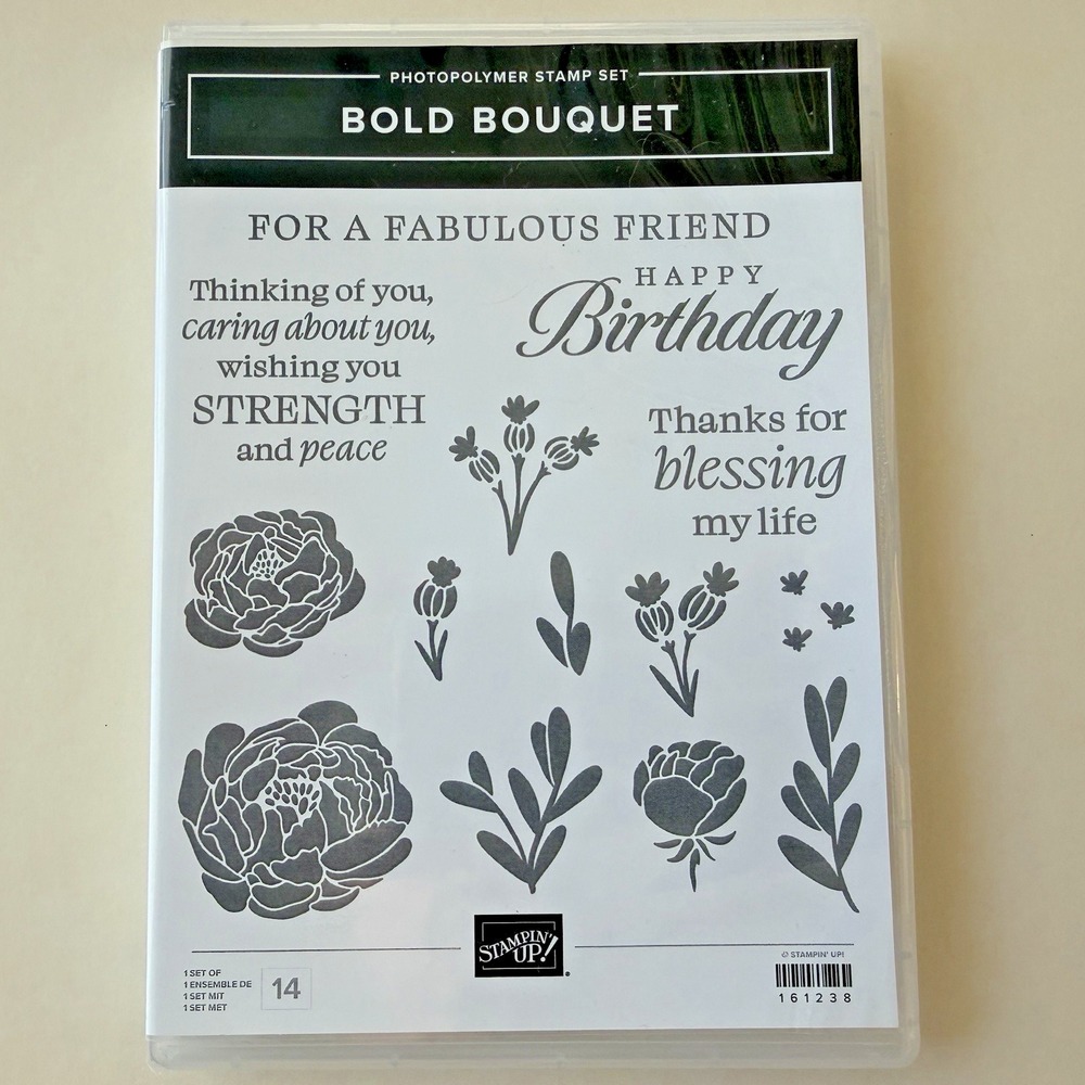 Stampin' Up! Bold Bouquet Stamp Set 161238 Floral Greetings Photopolymer NEW